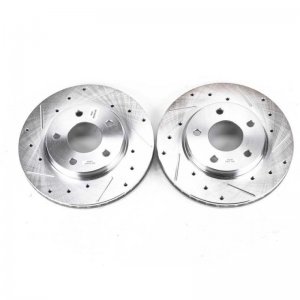 Mitsubishi Lancer Brake Rotors (2) - Front - PowerStop - Evolution Drilled & Slotted - `08-`17