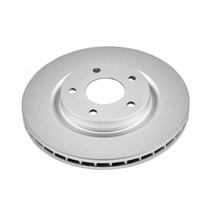 Mitsubishi Lancer Brake Rotor (1) - Front - PowerStop - Evolution Geomet Coated - Silver - `08-`16