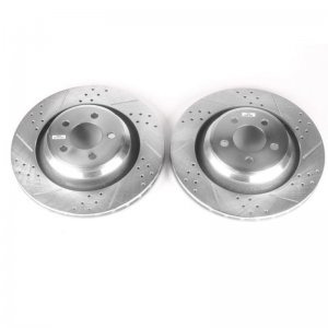 Dodge Charger Brake Rotors (2) - Rear - PowerStop - Evolution Drilled & Slotted Zinc Plated - `06-`10