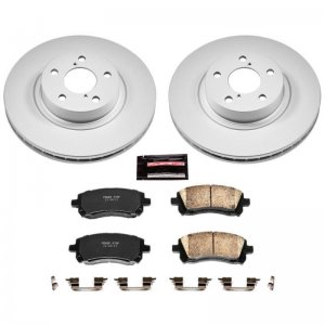 Subaru Outback Brake Kit - Front - PowerStop - Z17 Evolution Geomet Coated Rotors + Low-Dust Ceramic Pads - 2000
