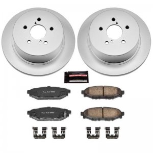 Subaru Outback Brake Kit - Rear - PowerStop - Genuine Geomet Coated Rotors + Low-Dust Ceramic Pads - `05-`09