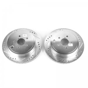 Subaru Legacy Brake Rotors (2) - Rear - PowerStop - Evolution Drilled & Slotted - `10-`14