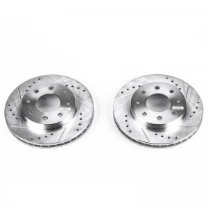 Mitsubishi Lancer Brake Rotors (2) - Front - PowerStop - Evolution Drilled & Slotted Rotors - `02-`07