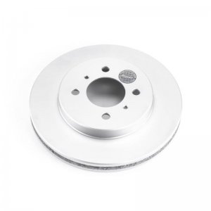 Mitsubishi Lancer Brake Rotor (1) - Front - PowerStop - Evolution Geomet Coated - Silver - `02-`07