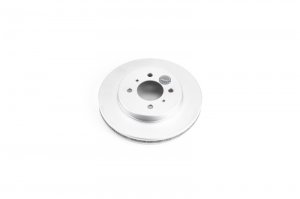 Mitsubishi Lancer Brake Rotor (1) - Front - PowerStop - Evolution Geomet Coated - Silver - `02-`07