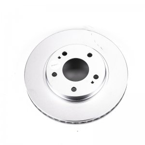 Mitsubishi Lancer Brake Rotor (1) - Front - PowerStop - Evolution Geomet Coated - Silver - `04-`06