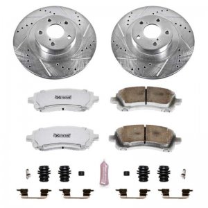 Subaru Legacy Brake Kit - Front - PowerStop - Drilled & Slotted Rotors + Carbon-Fiber Ceramic Pads - 2001