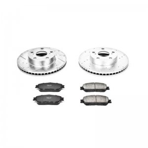 Toyota Tacoma Brake Kit - Front - PowerStop - Drilled & Slotted Rotors + Carbon-Fiber Ceramic Pads - `05-`15