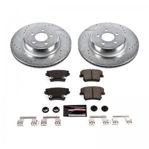 Dodge Charger Brake Kit - Rear - PowerStop - Drilled & Slotted Rotors + Carbon-Fiber Ceramic Pads - `06-`14