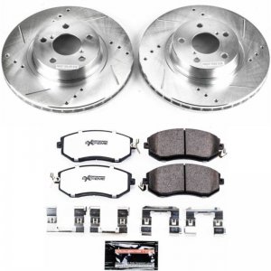 Subaru BRZ Brake Kit - Front - PowerStop - Drilled & Slotted Rotors + Carbon-Fiber Ceramic Pads - `13-`16