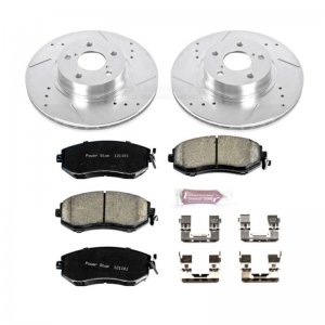 Subaru BRZ Brake Kit - Front - PowerStop - Drilled & Slotted Rotors + Carbon-Fiber Ceramic Pads - `13-`16