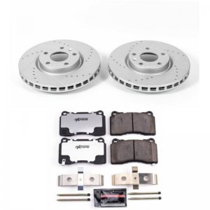Chevrolet Corvette Brake Kit - Front - PowerStop - Drilled & Slotted Rotors + Carbon-Fiber Ceramic Pads - 2014