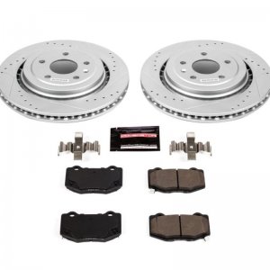 Chevrolet Corvette Brake Kit - Rear - PowerStop - Drilled & Slotted Rotors + Carbon-Fiber Ceramic Pads - `14-`19