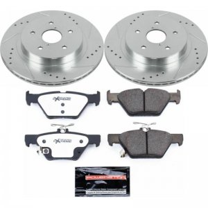 Subaru Outback Brake Kit - Rear - PowerStop - Drilled & Slotted Rotors + Carbon-Fiber Ceramic Pads - `15-`19