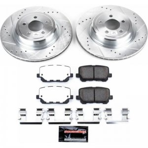 Dodge Charger Brake Kit - Rear - PowerStop - Drilled & Slotted Rotors + Carbon-Fiber Ceramic Pads - `14-`21