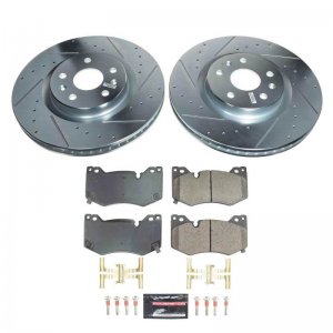 Chevrolet Corvette Brake Kit - Front - PowerStop - Drilled & Slotted Rotors + Carbon-Fiber Ceramic Pads - `20-`21