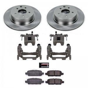 Nissan 370Z Brake Kit - Rear - PowerStop - Autospecialty Rotors + Evolution Ceramic Pads + Replacement Calipers - `18-`19