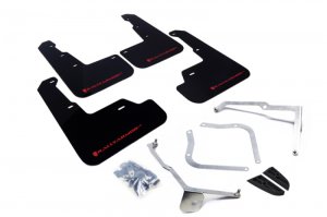 Subaru WRX Mud Flap Kit - Rally Armor - UR Premium Urethane with Red Logo - Black - `15-`21