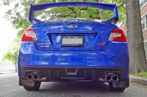 Subaru WRX Mud Flaps - Rally Armor - UR White Flap/Red Logo - White - `15-`21