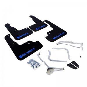 Subaru WRX Mud Flap - Front + Rear - Rally Armor - UR Blk Flap/Blue Logo - Black - `15-`21
