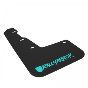 Subaru WRX Mud Flaps - Front + Rear - Rally Armor - UR Series Premium Urethane - Black with Teal Logo - `15-`21