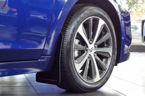 Subaru Legacy Mud Flaps - Rally Armor - UR Black w/ Red Logo - Black - `15-`19