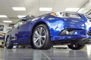 Subaru Legacy Mud Flap Kit - Rally Armor - UR Premium Urethane - Black with Silver Logo - `15-`19