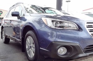 Subaru Outback Mud Flaps - Front + Rear - Rally Armor - UR Series with Red Logo - Black - `15-`19