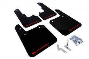 Subaru Outback Mud Flaps - Front + Rear - Rally Armor - UR Series with Red Logo - Black - `15-`19