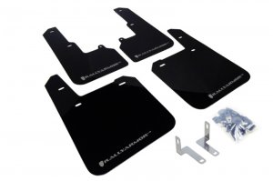 Subaru Outback Mud Flaps - Rally Armor - Black UR Mud Flap w/ Silver Logo - Black - `15-`19