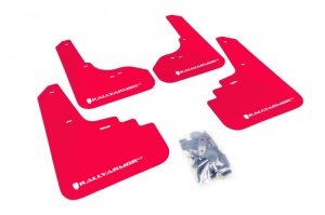 Subaru Legacy Mud Flap - Front + Rear - Rally Armor - UR Red with White Logo - Red - `05-`09