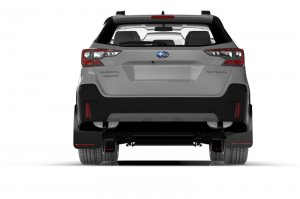 Subaru Outback Mud Flap Kit - Front + Rear - Rally Armor - UR Series - Black with Silver Logo - `20-`25