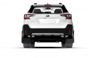 Subaru Outback Mud Flap Kit - Front + Rear - Rally Armor - UR Series - Black with Silver Logo - `20-`25