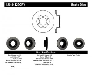 Toyota Tacoma Brake Rotor (1) - Front - Stoptech - Cryo Treated - Black - `05-`19