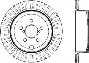 Subaru Legacy Brake Rotor (1) - Rear Right - Stoptech - Cryo Slotted - Black - `10-`14