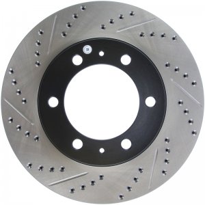 Toyota Tacoma Brake Rotors (1) - Front Right - Stoptech - Drilled/Slotted - Black - `05-`19