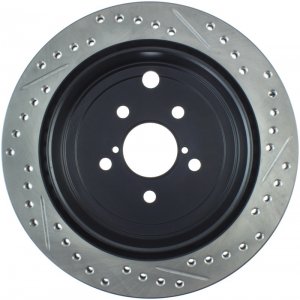 Subaru Legacy Brake Rotor (1) - Rear Right - Stoptech - Slotted & Drilled Sport - Black - `10-`14