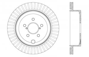 Subaru Legacy Brake Rotor (1) - Rear Right - Stoptech - Slotted & Drilled Sport - Black - `10-`14