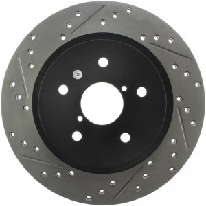 Subaru Legacy Brake Rotor (1) - Rear Right - Stoptech - Sport Slotted & Drilled - `15-`20