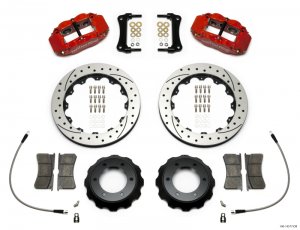 Toyota Tacoma Brake Kit - Front - Wilwood - Superlite Red 6R + 12.88in Drilled Rotors - Red - `05-`15