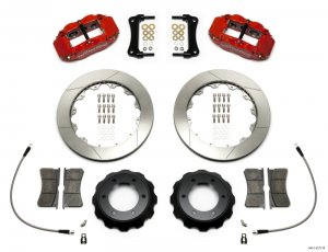 Toyota Tacoma Brake Kit - Front - Wilwood - Narrow Superlite 6R, 12.88in Slotted Rotor w/ Lines - Red - `05-`15
