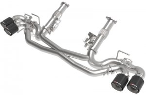 Chevrolet Corvette C8 Performance Exhaust - aFe - MACH Force-Xp Cat-Back w/ NPP Exhaust Valve Carbon Tip - `20-`25