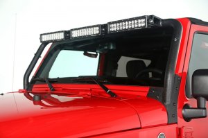 Jeep Wrangler JK LED Light Bar - Windshield - Rugged Ridge - Textured Black - `07-`18