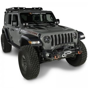 Jeep Gladiator Bumper - Front - Rugged Ridge - Arcus Front Bumper Set w/ Overrider - Satin Black 