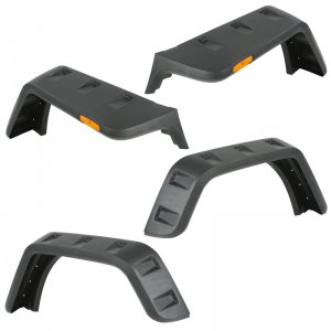 Jeep Wrangler JK Fender Flare Kit - Rugged Ridge - Hurricane - Smooth Black - `07-`18