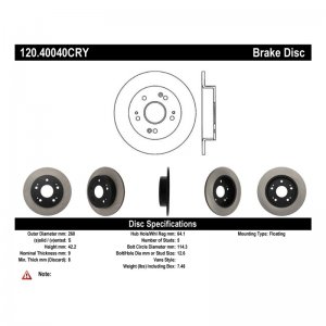 Honda Civic Brake Rotor (1) - Rear - Stoptech - Performance Cryo Rotor - `06-`15