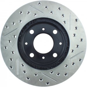 Honda Civic Brake Rotor (1) - Front Right - Stoptech - Slotted & Drilled - `90-`00