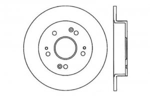 Honda Civic Brake Rotor (1) - Rear Right - Stoptech - Slotted & Drilled - Black - `06-`15