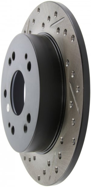 Honda Civic Brake Rotor (1) - Rear Right - Stoptech - Slotted & Drilled - Black - `06-`15
