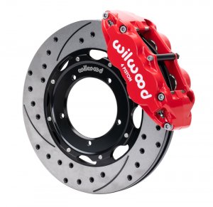 Porsche 911 Brake Kit - Front - Wilwood - Drilled & Slotted Rotors + Superlite Calipers - Red - `69-`74
